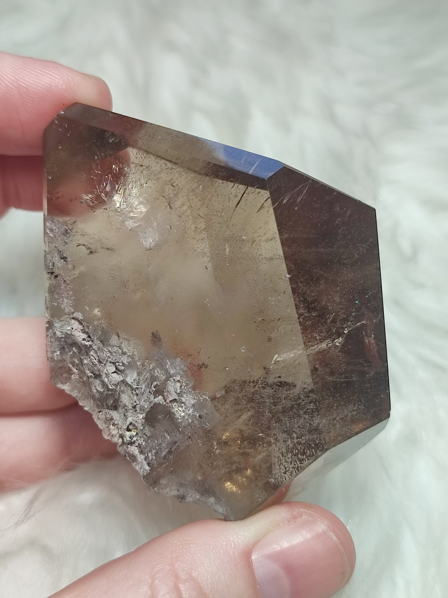 Freeform cuarzo ahumado con inclusiones - n° 124