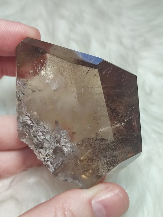 Freeform cuarzo ahumado con inclusiones - n° 124