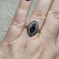 Anillo plata 925 con cuarzo ahumado facetado - ajustable n° 7