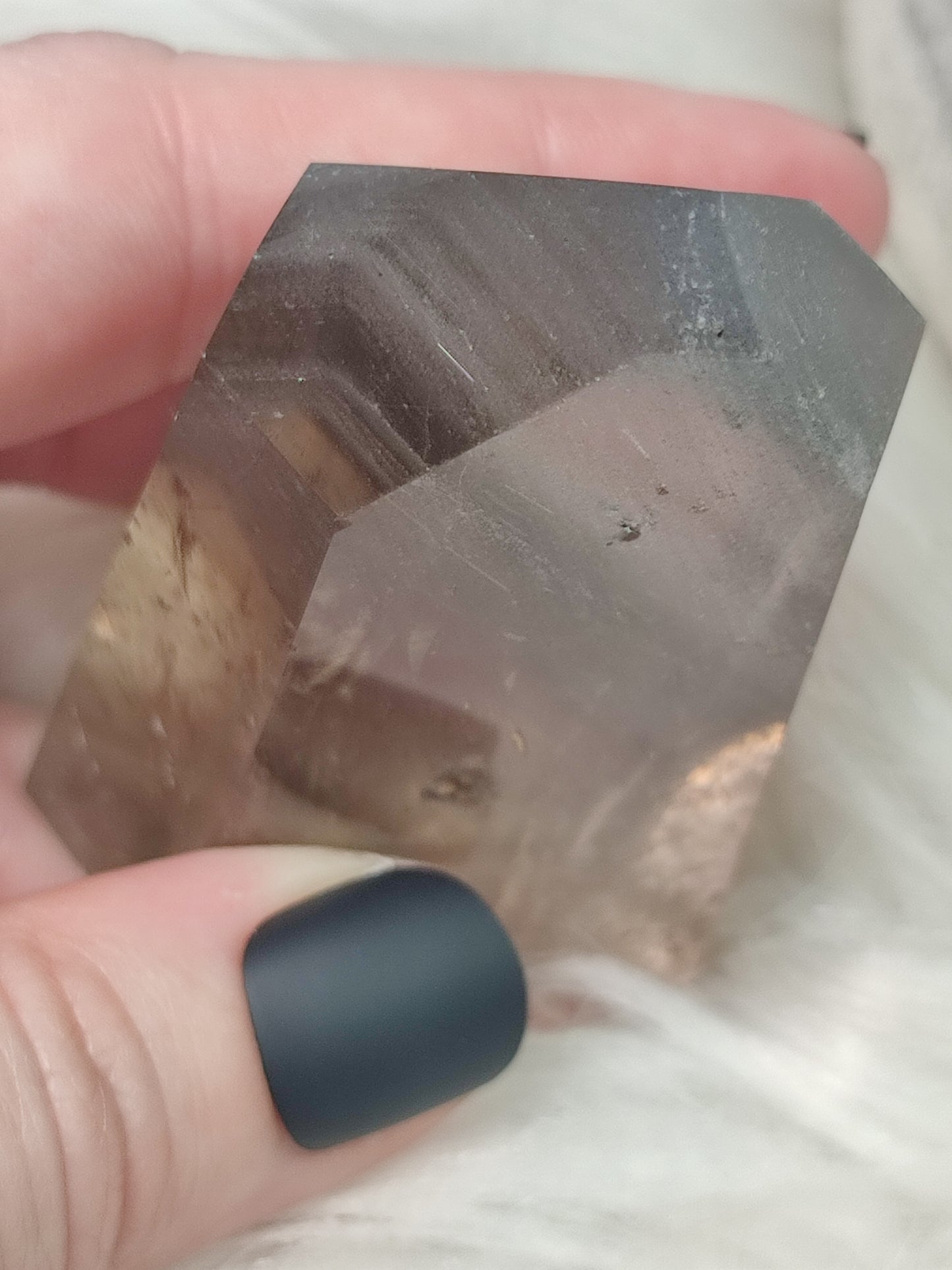 Punta cuarzo fantasma con rutilo plateado - n° 90