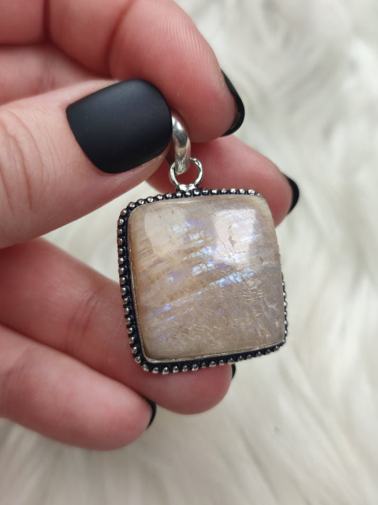 Colgante baño de plata con piedra luna n° 78