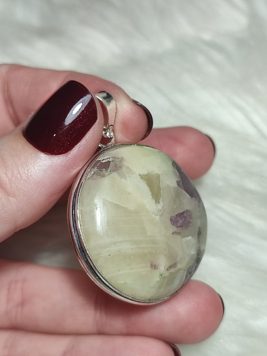 Colgante baño plata con kammererita n°125