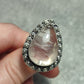 Anillo baño de plata con cuarzo rosa extra n°4