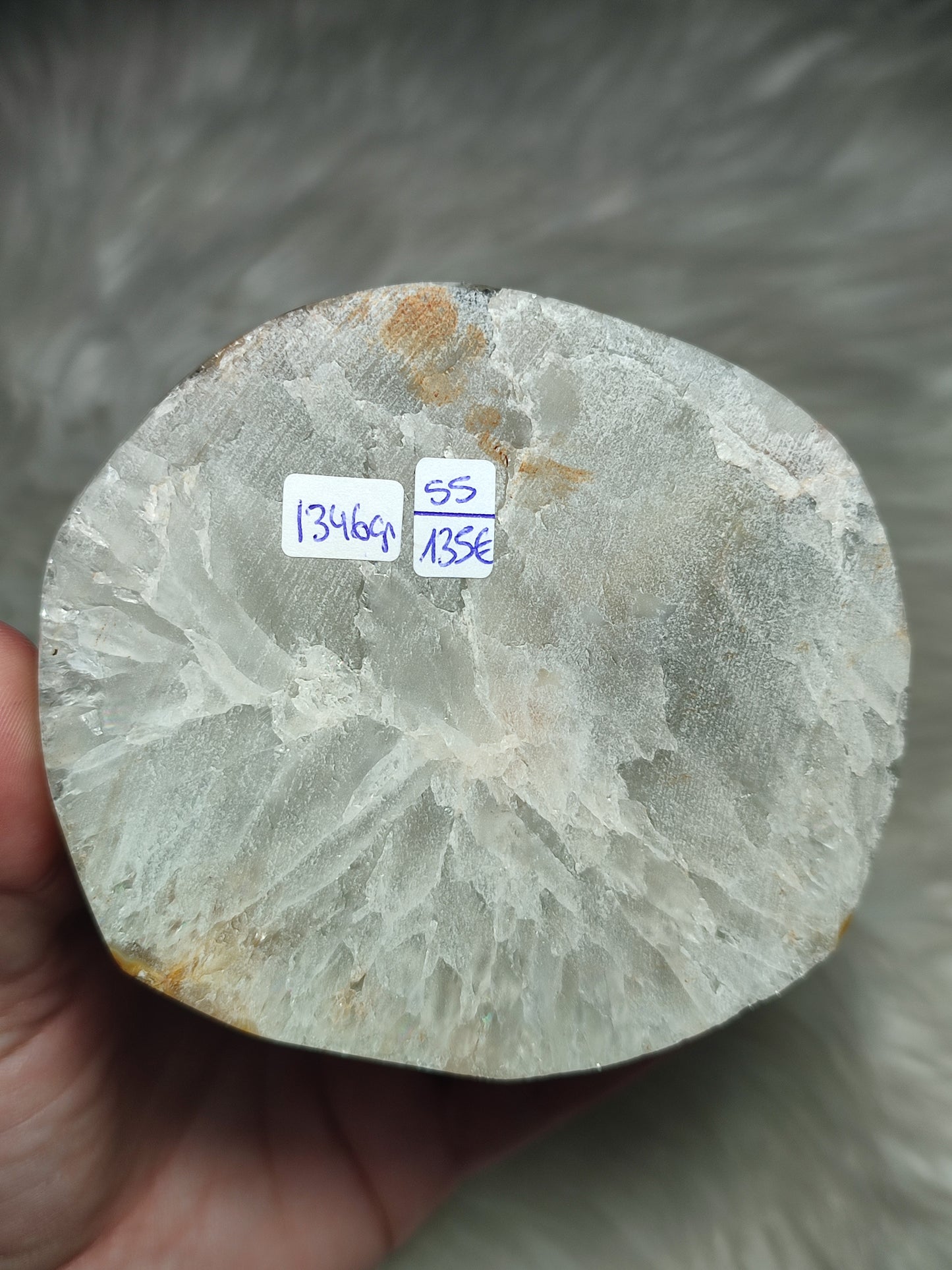 Ágata Cristalizada extra con inclusiones limonita 1346 gramos