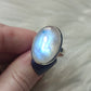 Anillo plata 925 con Piedra Luna flash - ajustable n° 15