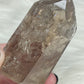 Punta cuarzo ahumado y rutilo con hematite n°15