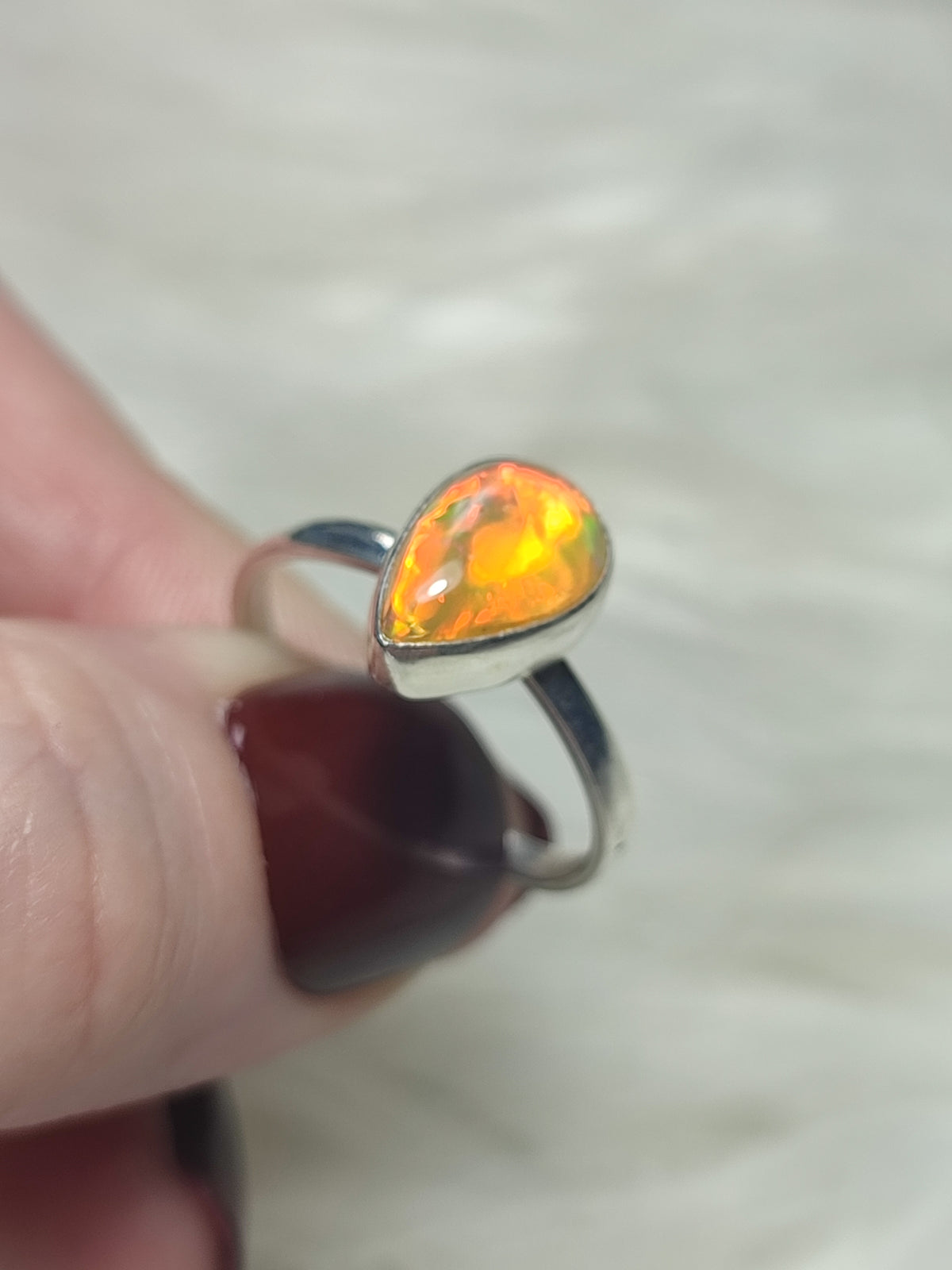 Anillo plata 925 con ópalo Etiope- ajustable n° 60