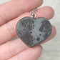 Colgante acero con corazón drusa amatista n° 151