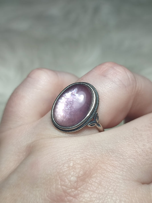 Anillo plata 925 con mica morada - ajustable n° 2