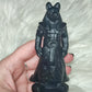 Dios egipcio Anubis tallado en obsidiada negra