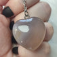 Collar en acero con corazón agata gris - N°224