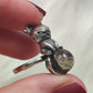 Anillo plata de ley 925 con cuarzo jardin chamanico n° 7