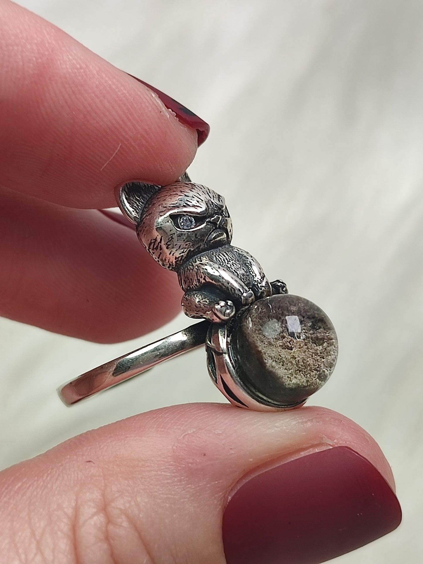 Anillo plata de ley 925 con cuarzo jardin chamanico n° 7