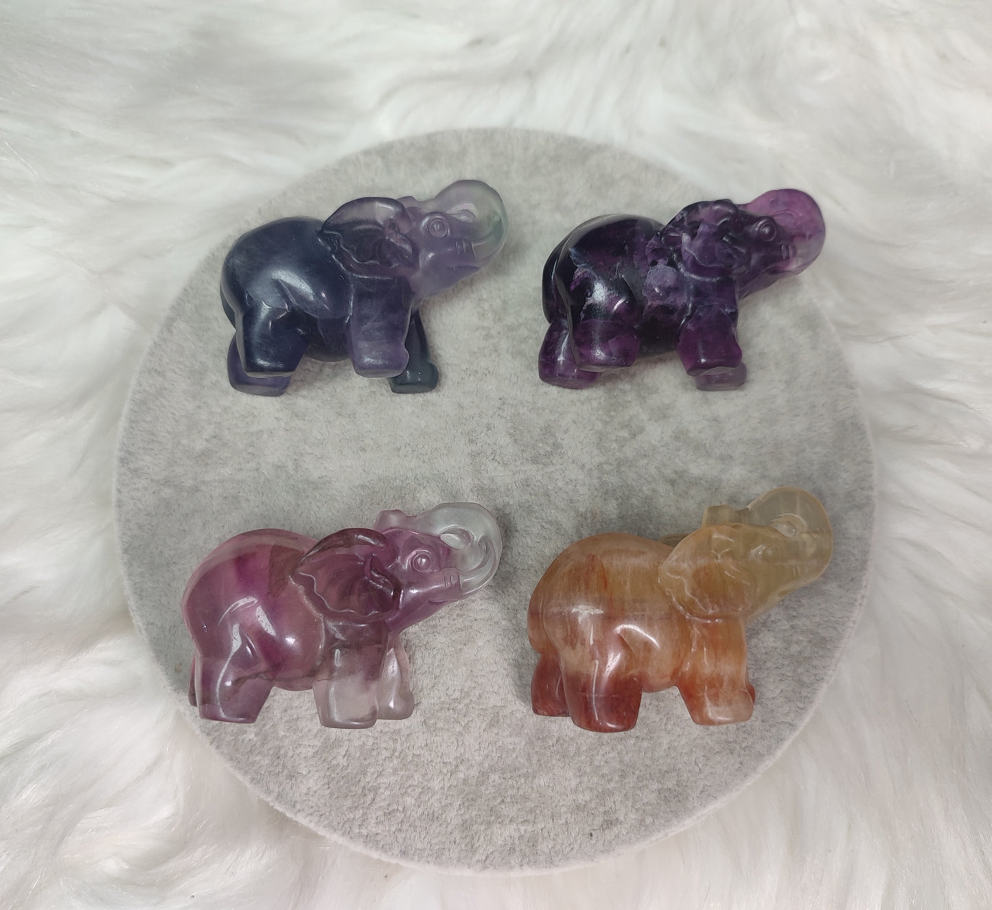 Elefante de la suerte - Flúorita