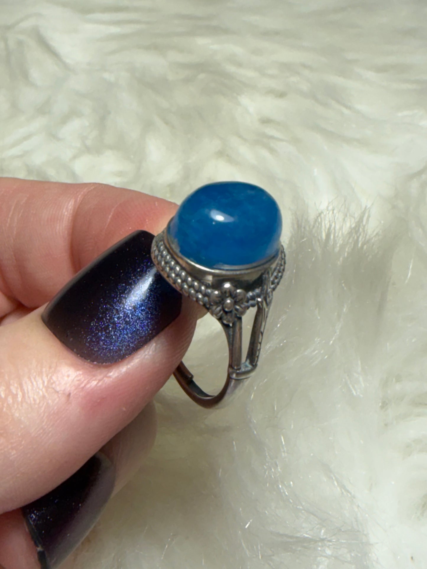 Anillo plata 925 con apatito alta calidad - ajustable n° 1