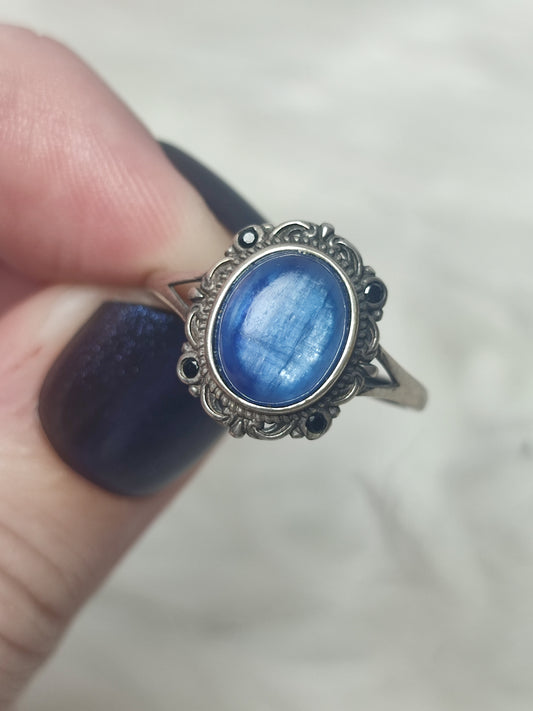 Anillo plata de ley 925 con cianita azul - Mod 10