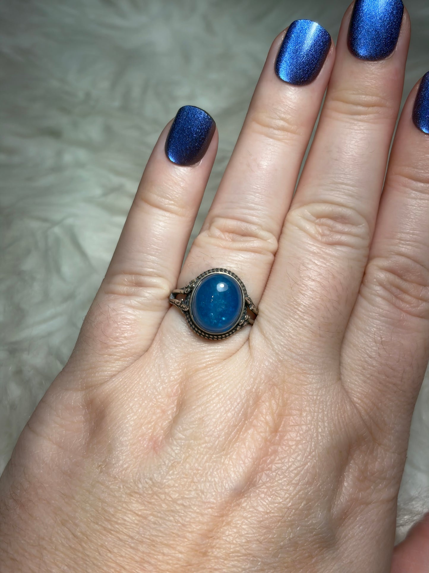Anillo plata 925 con apatito alta calidad - ajustable n° 1