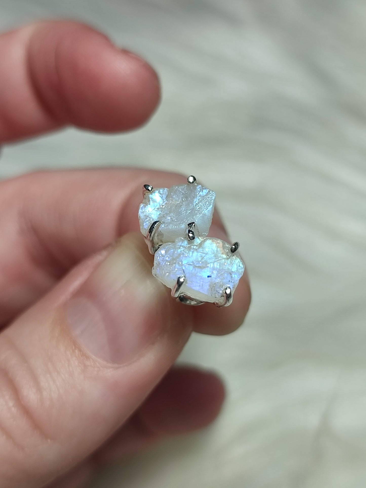 Pendientes plata 925 con mineral en bruto