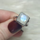 Anillo plata 925 con piedra luna - ajustable número 22