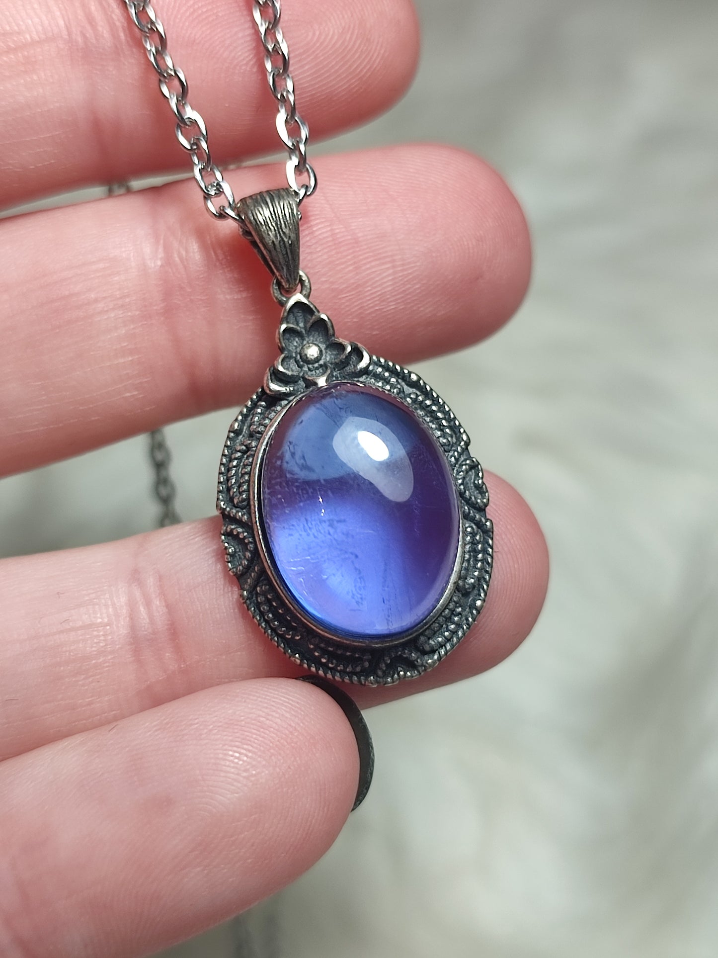 Colgante plata 925 con flúorita azul extra
