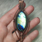 Colgante filigrana cobre con labradorita flash 69