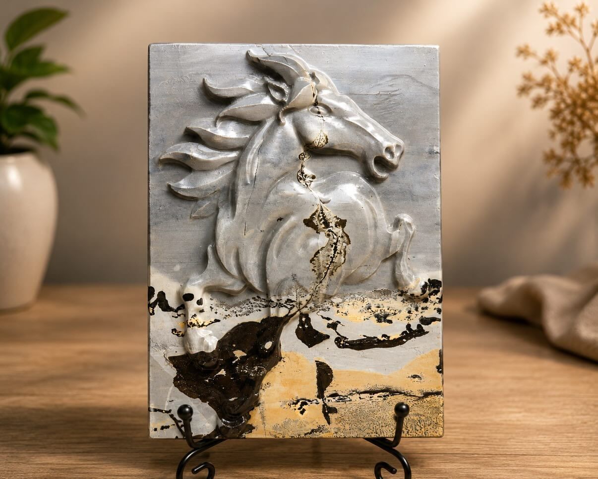 Caballo tallado en jaspe chino