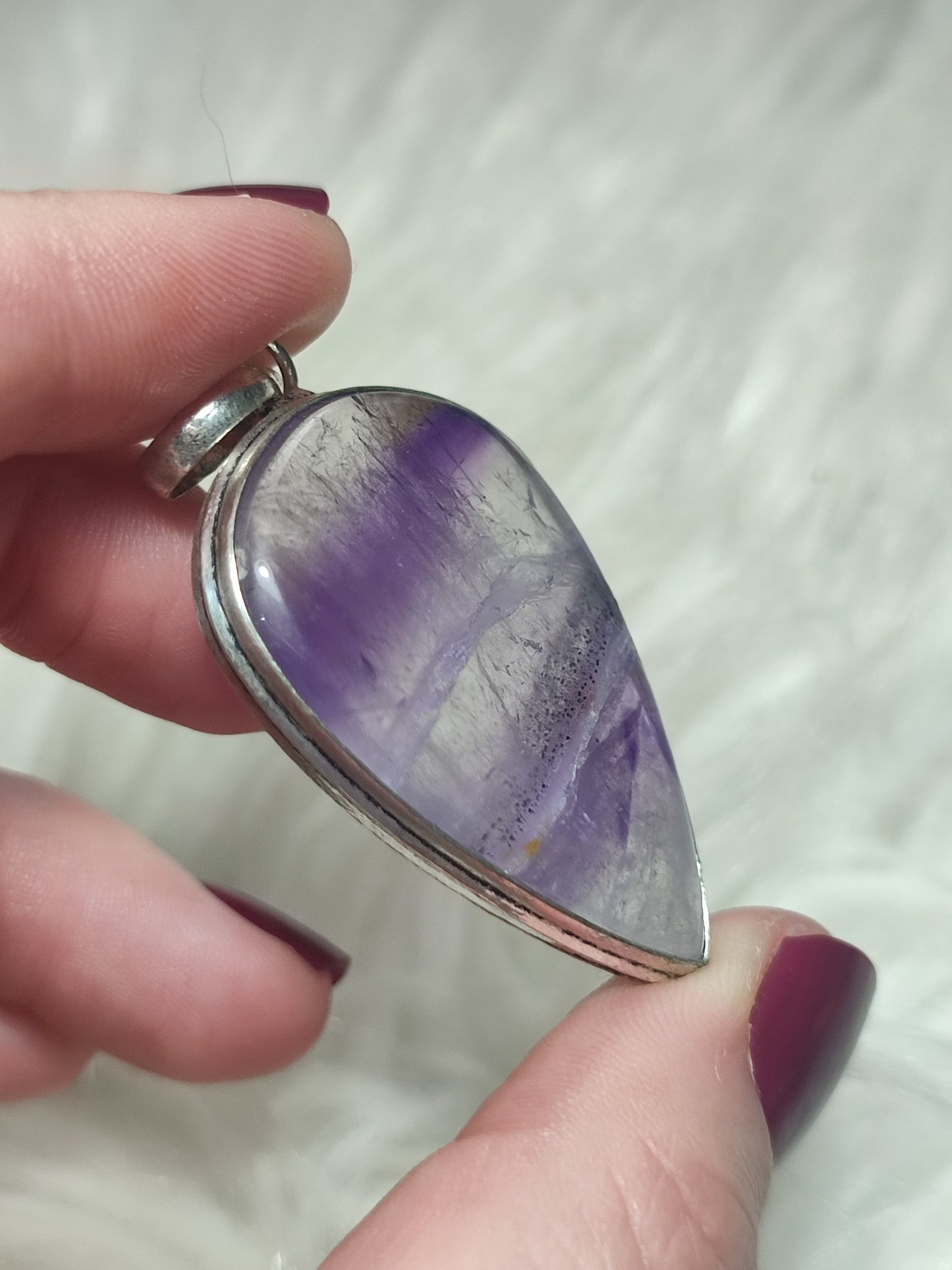 Colgante baño de plata con amatista 4