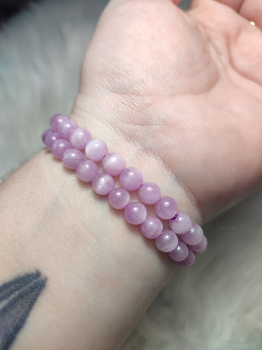 Pulsera elástica esferas de kuncita 6 mm