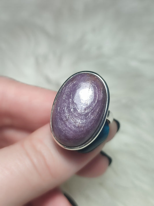 Anillo plata 925 con rubí natural de calidad - ajustable n° 25