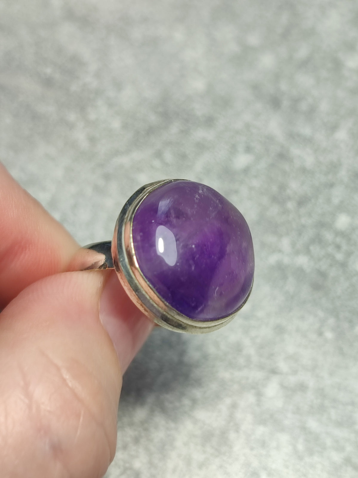 Anillo baño de plata con amatista n°2