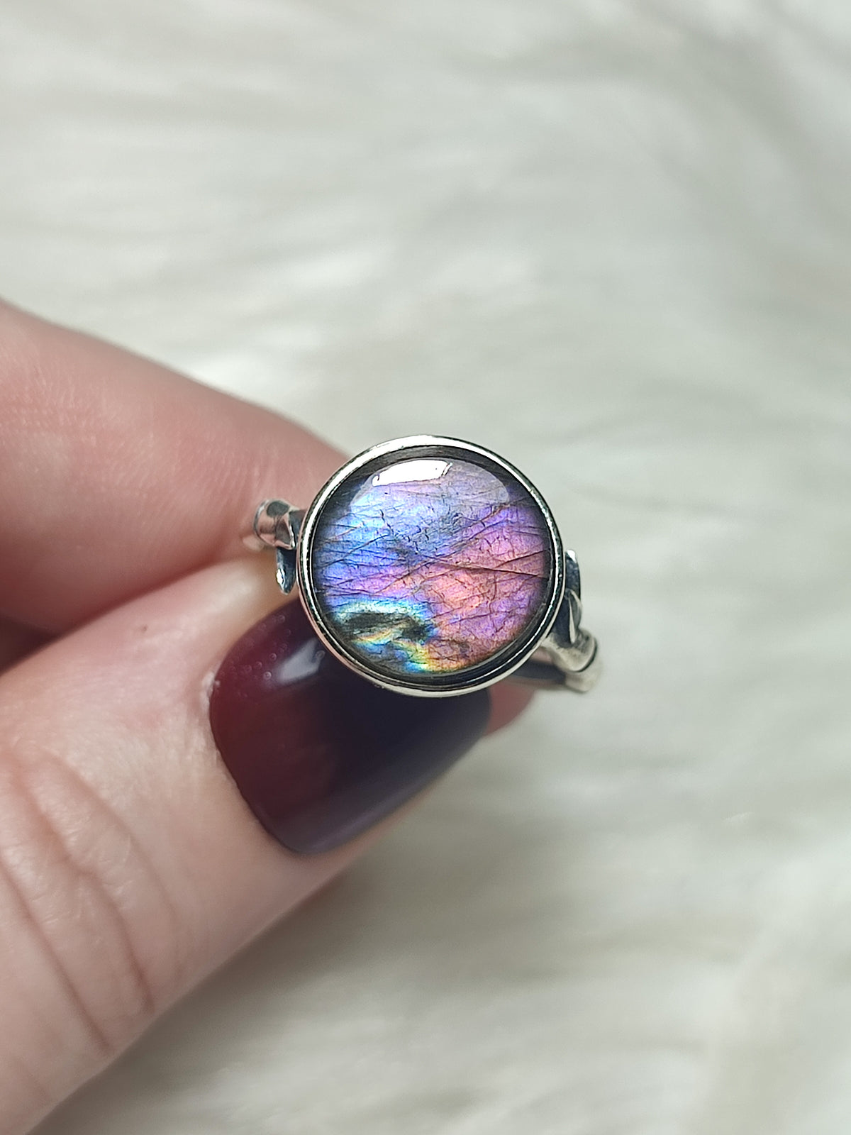 Anillo plata 925 con labradorita Espectrolita - ajustable número 2