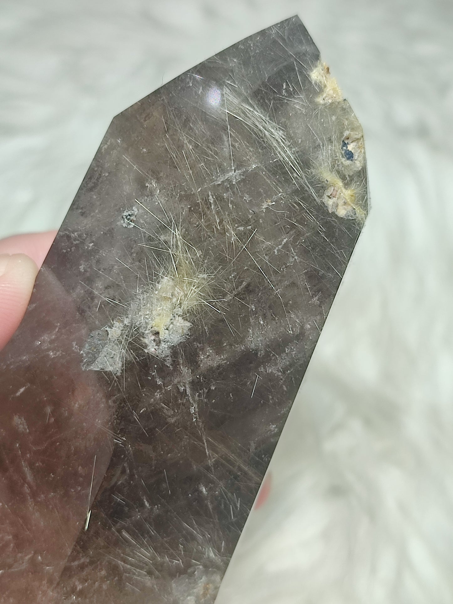 Punta cuarzo jardín y rutilo n°90