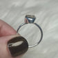 Anillo plata de ley 925 con herkimer - 19 mm diámetro