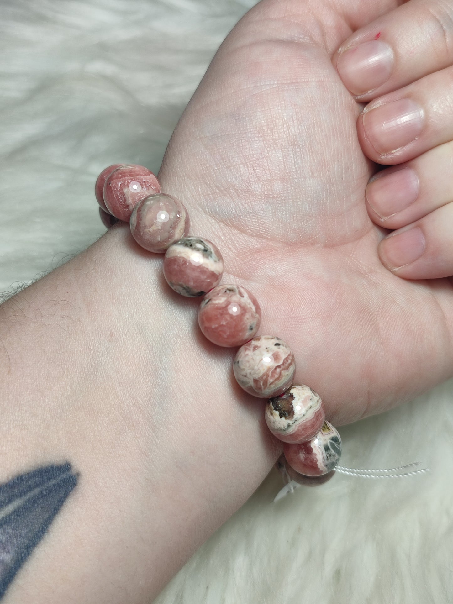 Pulsera unica esferas de rodocrosita extra 11 mm