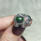 Anillo plata 925 con ópalo negro - ajustable n° 28