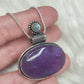 Colgante baño de plata con ametrino y larimar ( incluye cadena )