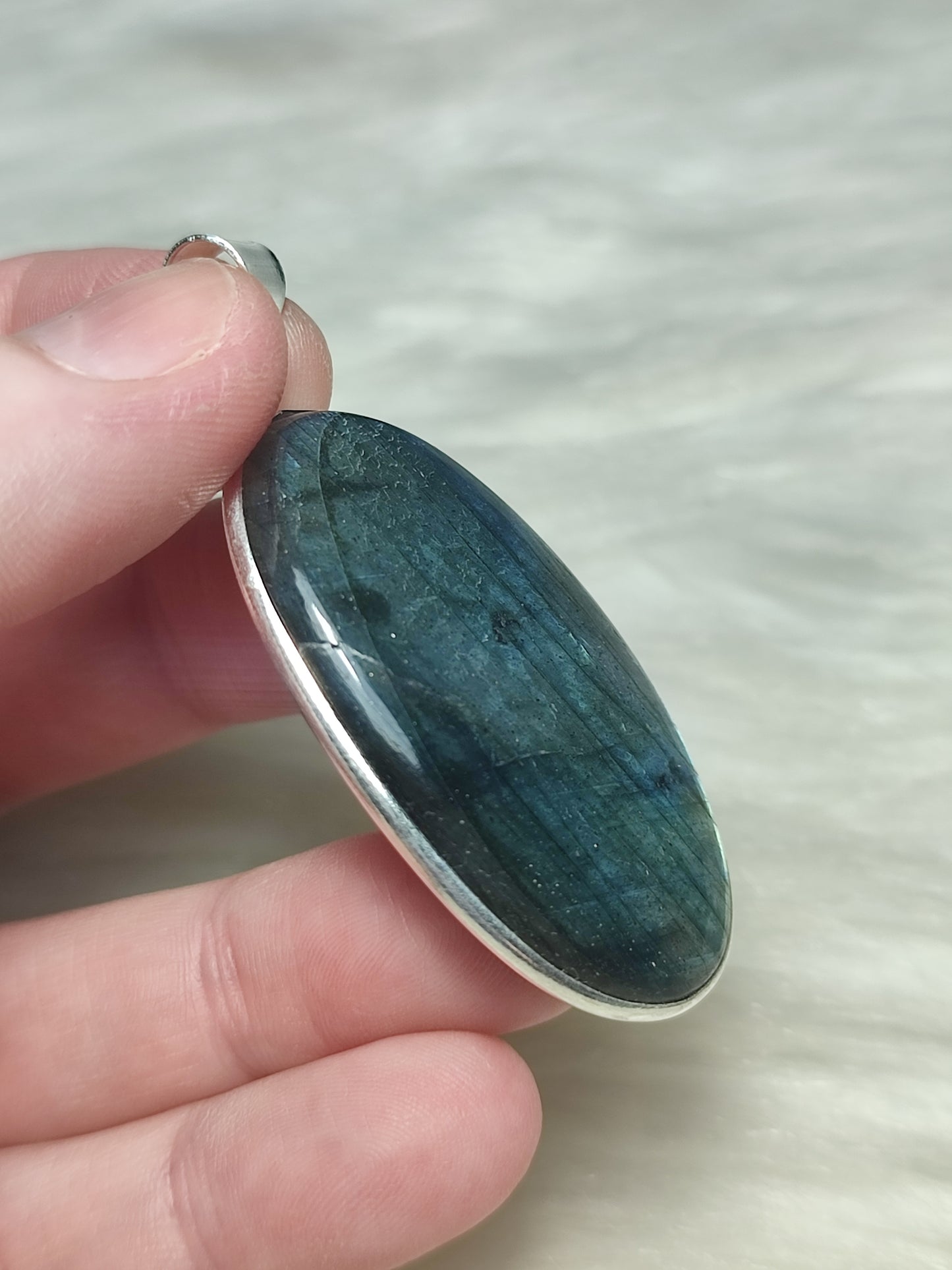 Colgante baño de plata con Labradorita flash n°27