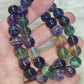 Pulsera elástica esferas de fluorita multicolor 11 mm