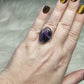 Anillo plata 925 con amatista trapiche - ajustable n° 31