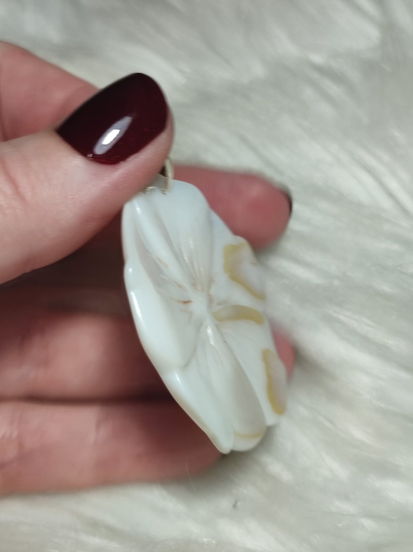 Colgante plata de ley 925 con flor de nácar n° 44