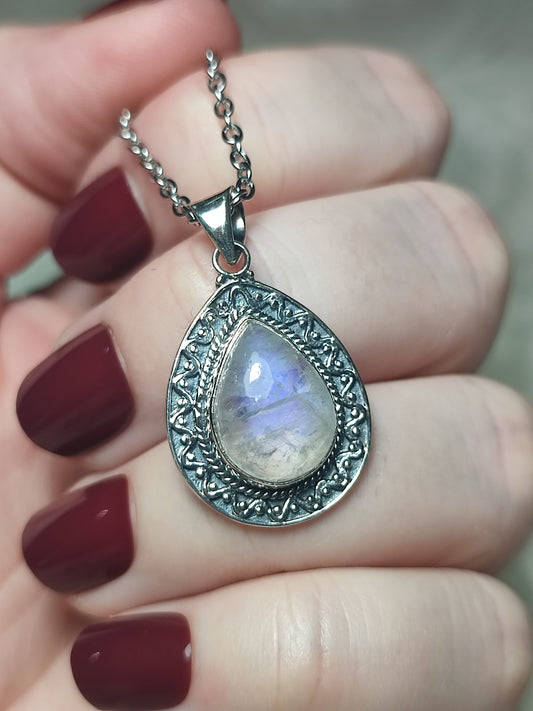 Colgante plata 925 con piedra luna n° 45