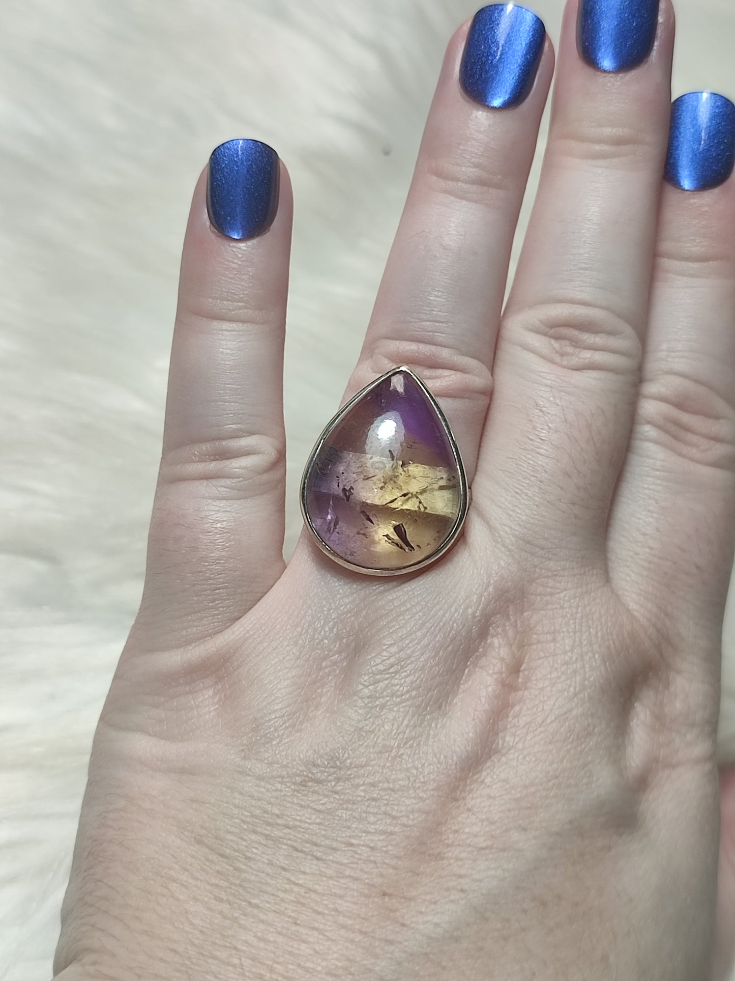 Anillo plata 925 con ametrino - ajustable n° 43