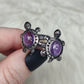 Anillo bisutería ajustable con amatista tortuga - ver descripción