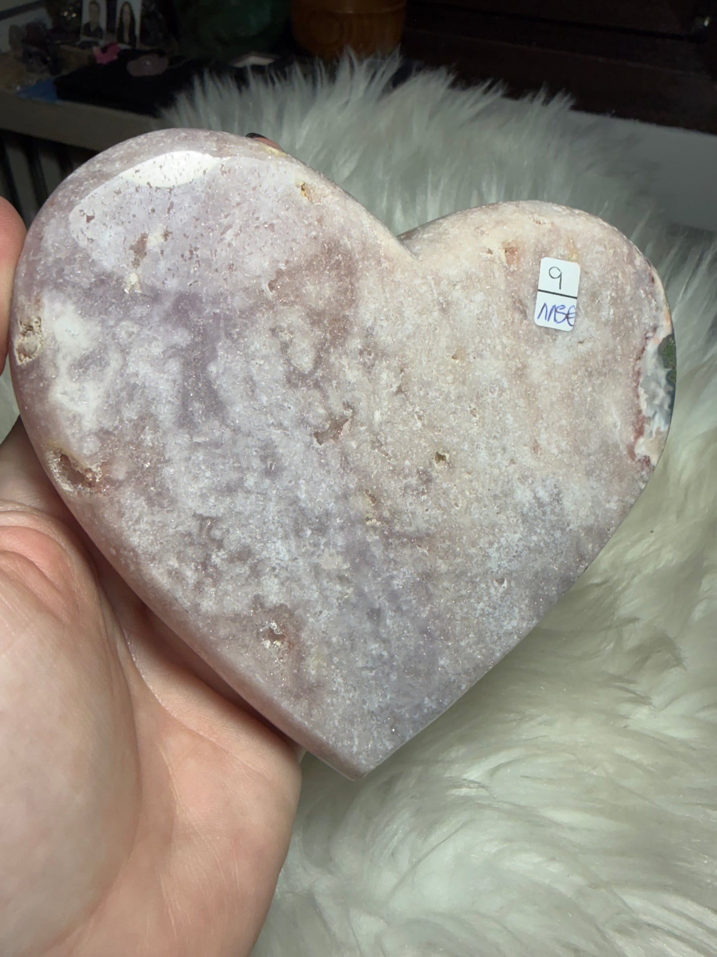 Corazón ágata rosa cristalización n°9