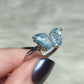Anillo plata 925 con aguamarina alta calidad - ajustable n° 24