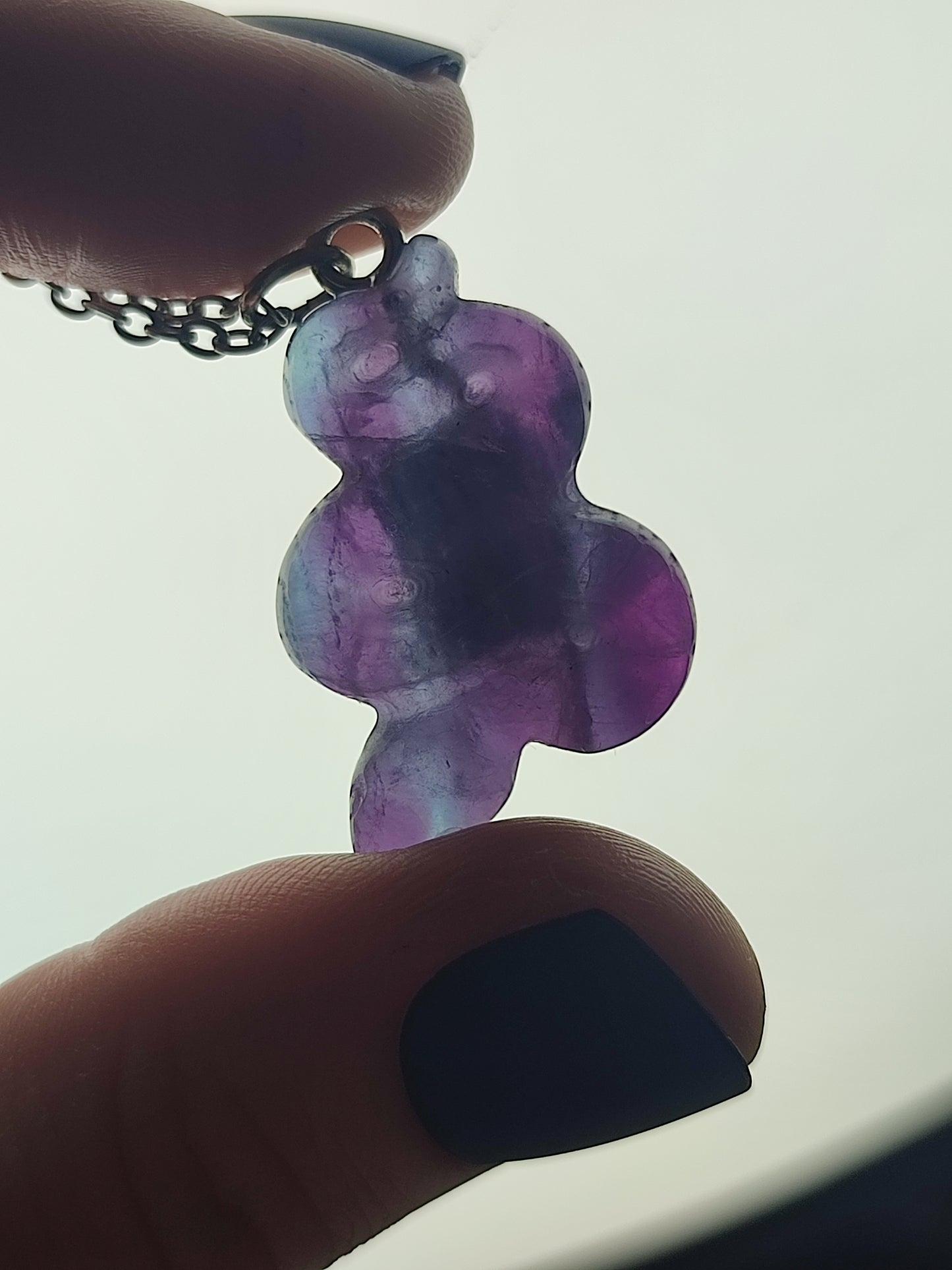 Colgante acero con serpiente fluorita - varias