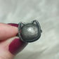 Anillo bisutería con obsidiana plateada - Ajustable  16 a 19 mm