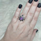 Anillo bisutería ajustable con amatista tortuga - ver descripción