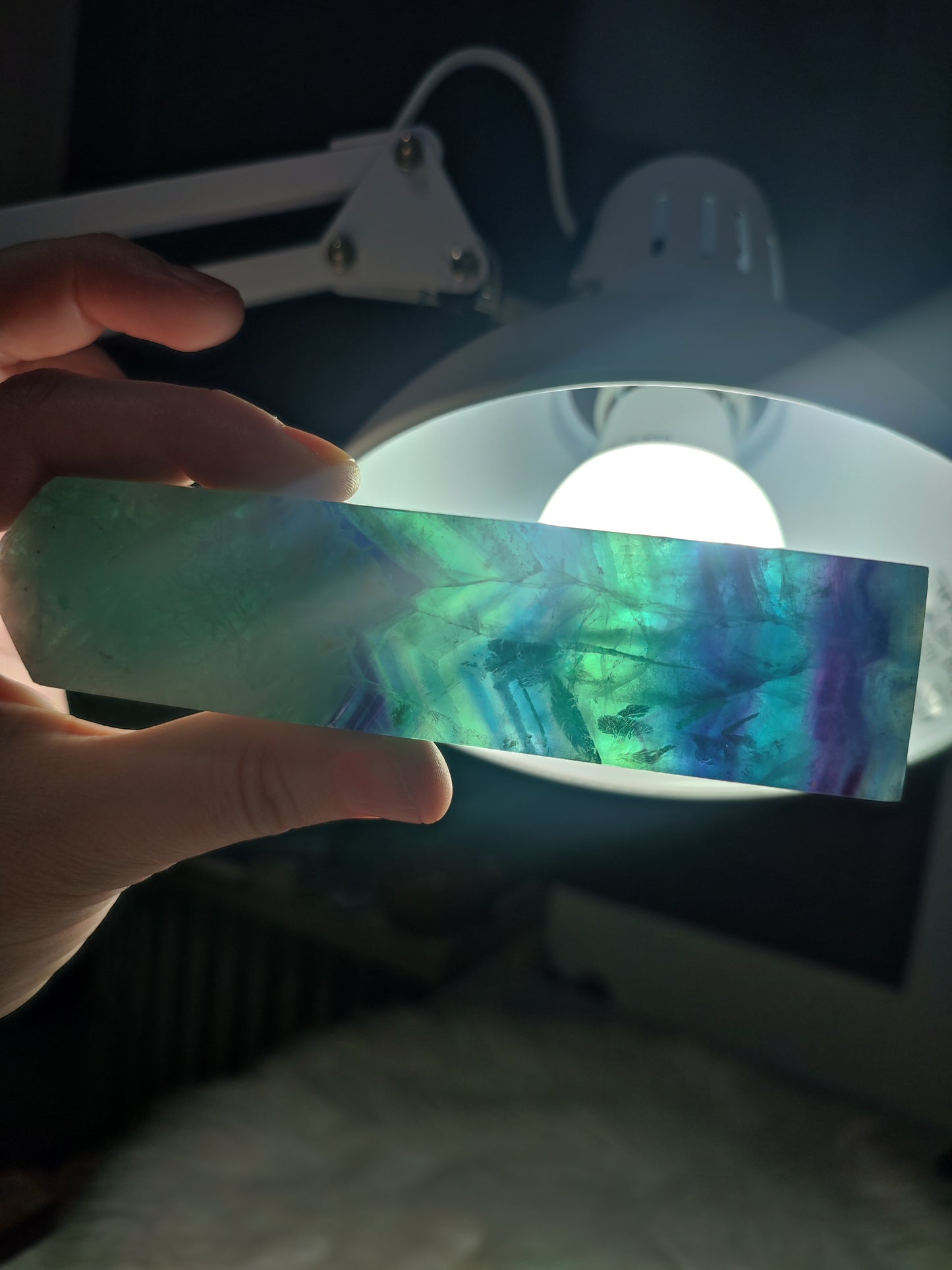 Gran Punta fluorita snowflake  309 gramos