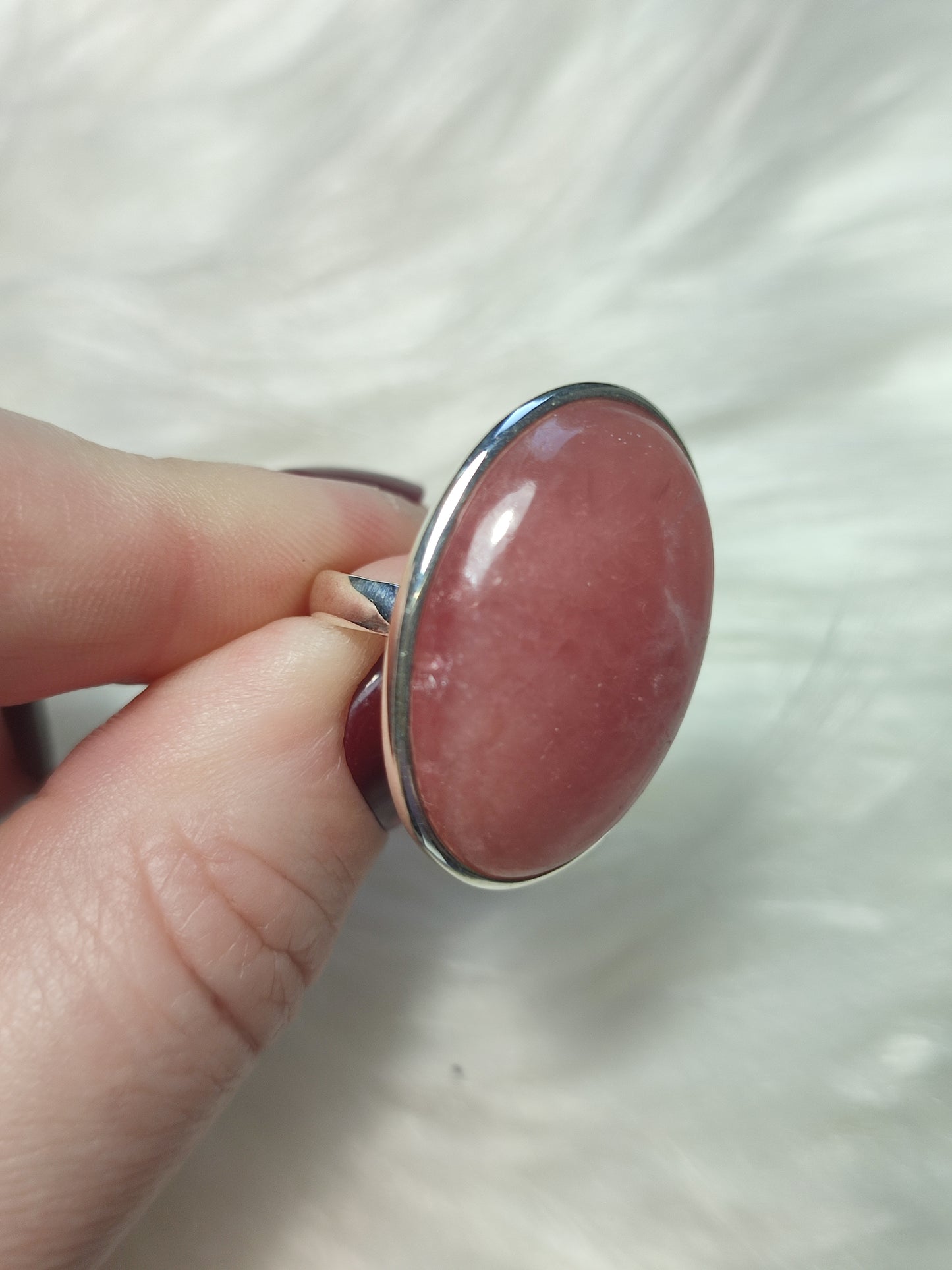 Anillo plata 925 con rodocrosita extra - ajustable n° 54